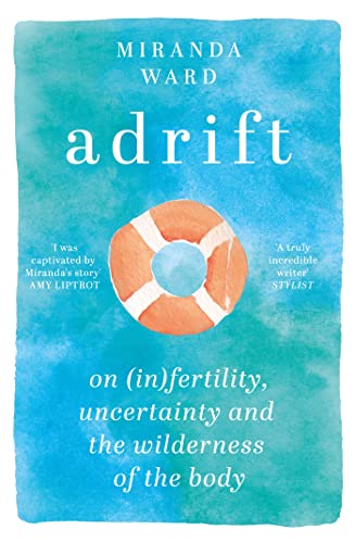 Book cover: "Adrift" by Miranda Ward, featuring a life preserver illustration.