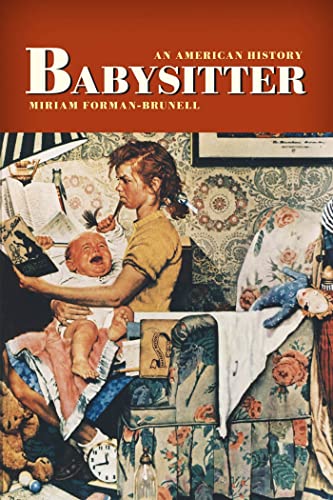 Book cover depicting a babysitter reading while a baby cries.