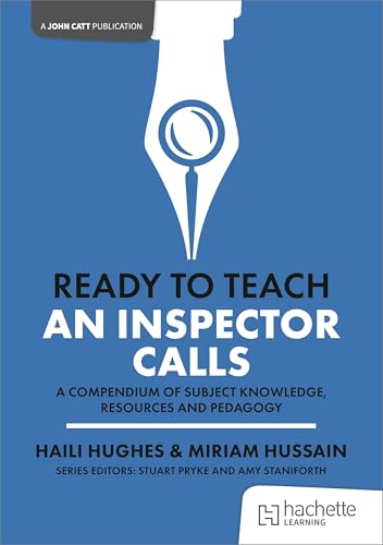 Book cover: "Ready to Teach: An Inspector Calls" with a pen and magnifying glass.