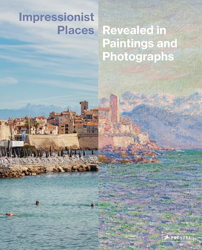 Book cover showing a split view of a coastal town, photograph left, painting right.