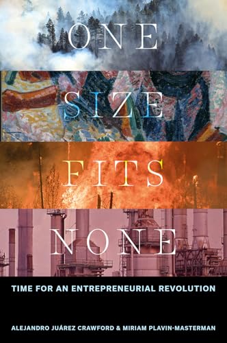 Book cover: layered abstract images with bold white text, "One Size Fits None".