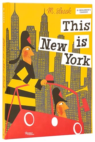 Yellow book cover with illustrated New York City skyline and figures.