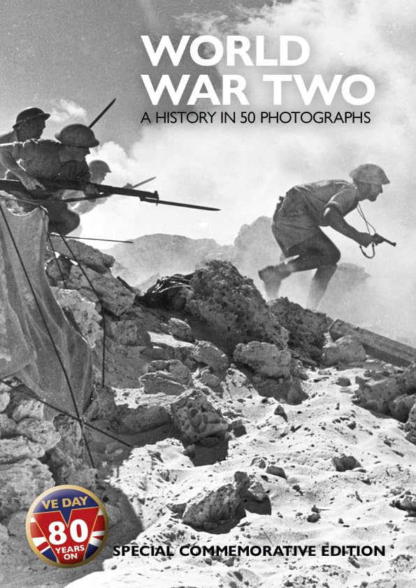 World War Two book cover with soldiers in a rocky landscape.