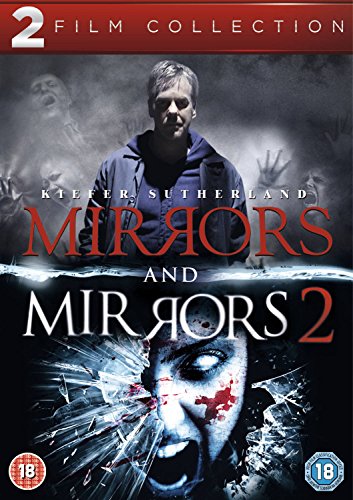 DVD cover for "Mirrors / Mirrors 2 Double Pack" with a man and broken mirror.