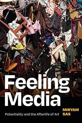 Book cover with chaotic image of chairs and clothing, title "Feeling Media".