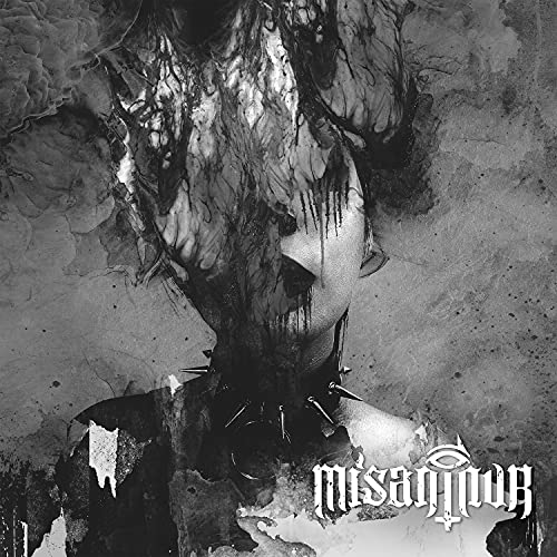 Black and white album cover featuring a person with obscured face and spiked collar.