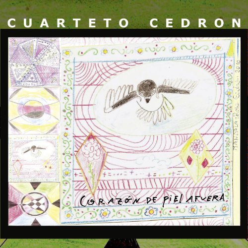 CD cover with hand-drawn bird and geometric, colorful designs.