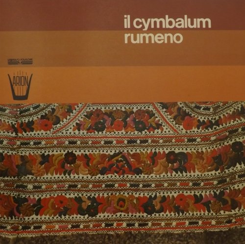 Vinyl record cover with Romanian folk embroidery and orange color scheme.