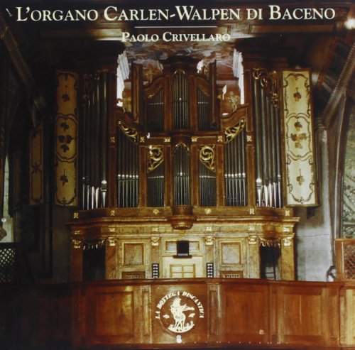 Ornate baroque pipe organ inside a church, CD cover art.