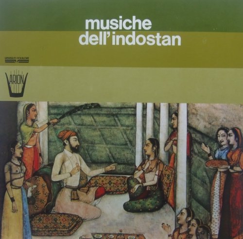 Vinyl record cover: "Musiche Dell'Indostan" with a Mughal painting scene.