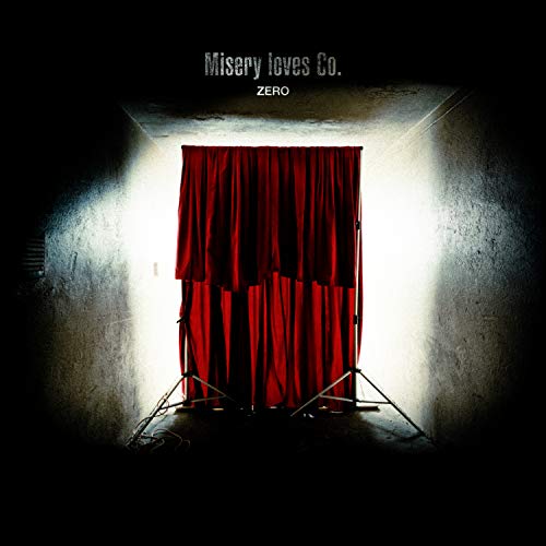 "Album cover featuring a red curtain on a stage lit by a spotlight."