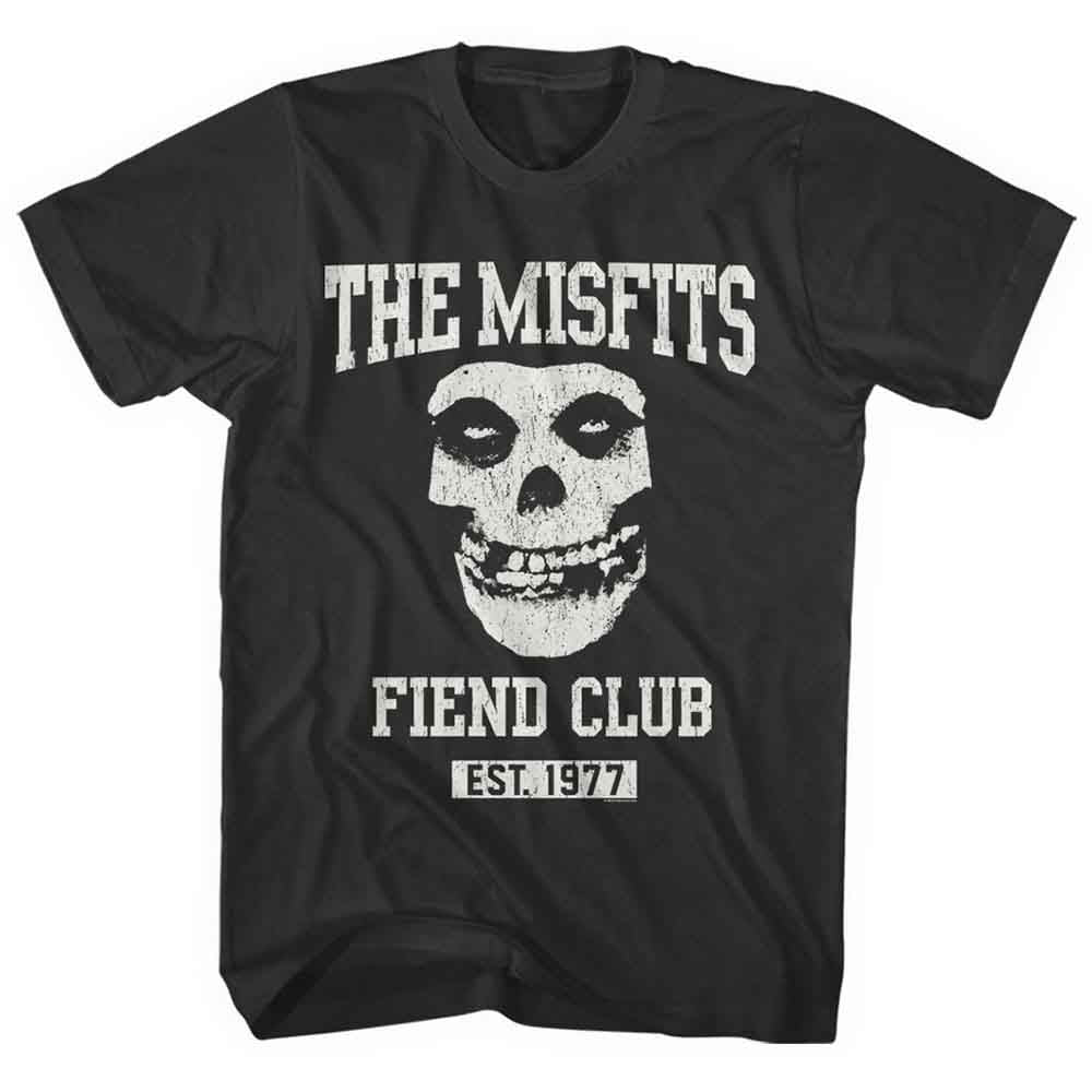 Black t-shirt with white skull graphic and "The Misfits" text.