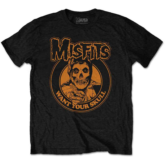 Black Misfits t-shirt with skull logo and band name graphic.