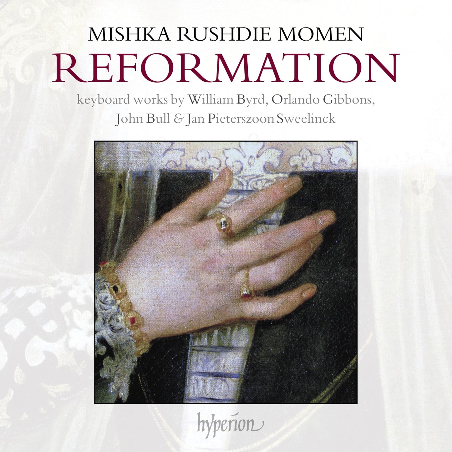 CD cover for “Reformation” featuring a hand playing a keyboard instrument.