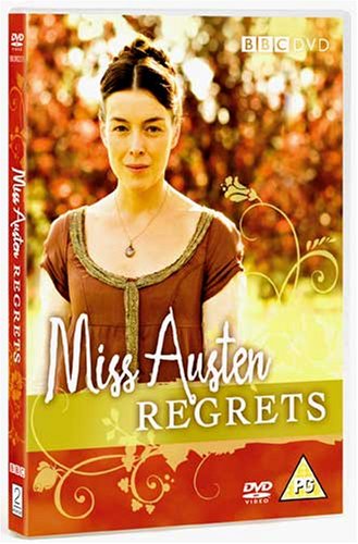 DVD cover for “Miss Austen Regrets” featuring a woman in Regency attire.