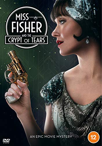 Woman with pistol, art deco style, DVD cover for “Miss Fisher”.