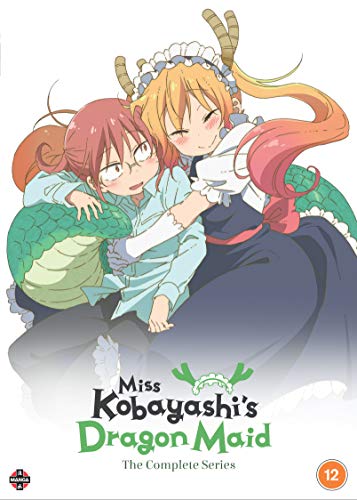 Anime DVD cover featuring two young women and a green dragon.