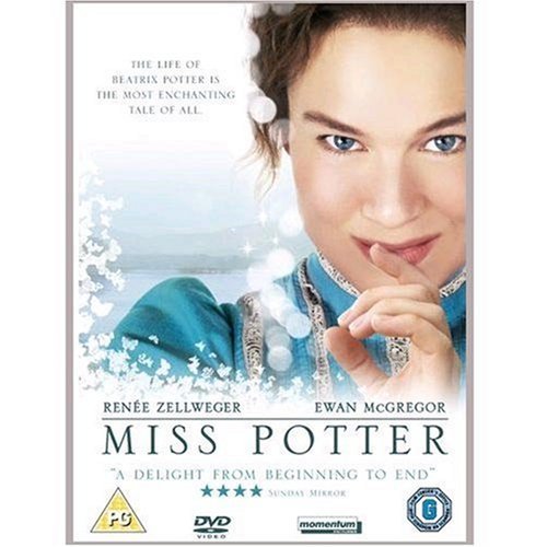 DVD cover for Miss Potter featuring Renée Zellweger with a finger to her lips.