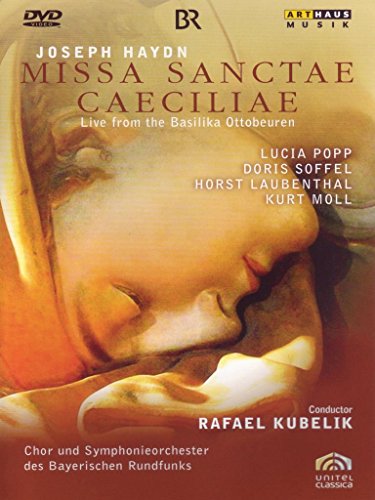 DVD cover for Joseph Haydn’s “Missa Sanctae Caeciliae” featuring religious artwork.