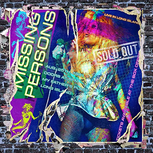 Missing Persons album cover, vibrant, distressed poster style, New York 1981.
