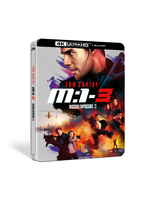 Steelbook Blu-ray case for "Mission: Impossible 3" featuring Tom Cruise.