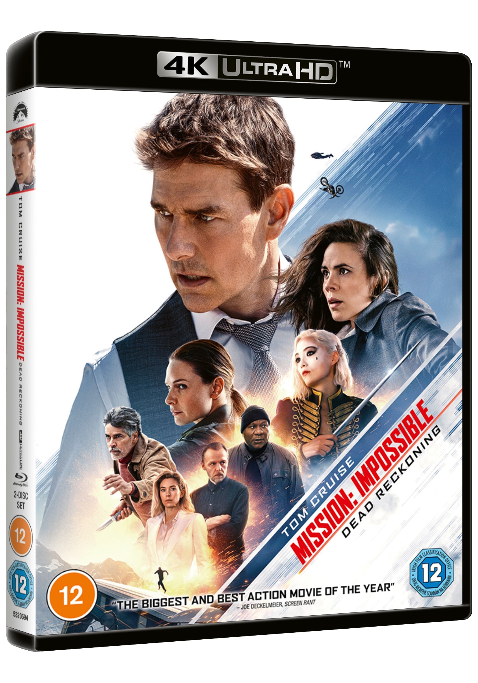 Mission: Impossible Dead Reckoning" UHD Blu-ray case featuring Tom Cruise and cast.