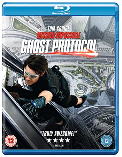 Mission: Impossible - Ghost Protocol" Blu-ray case featuring Tom Cruise climbing a building.