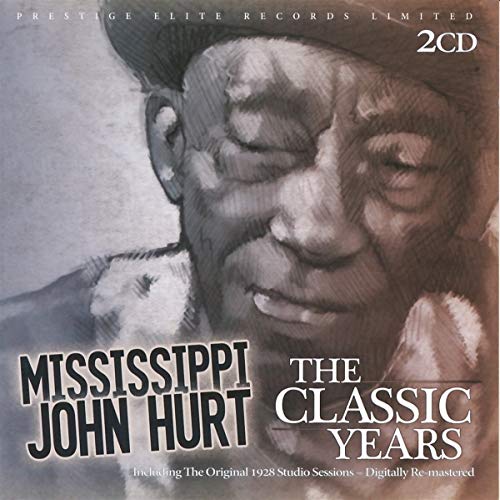CD cover featuring a portrait of blues musician Mississippi John Hurt.