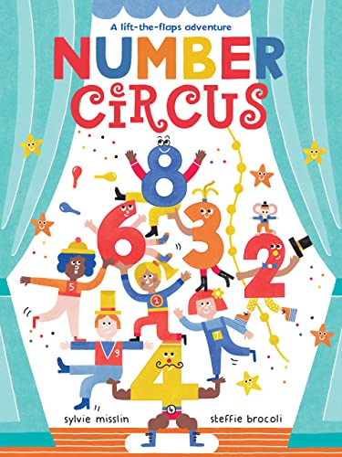 Colorful illustrated children’s book cover with circus numbers as characters.