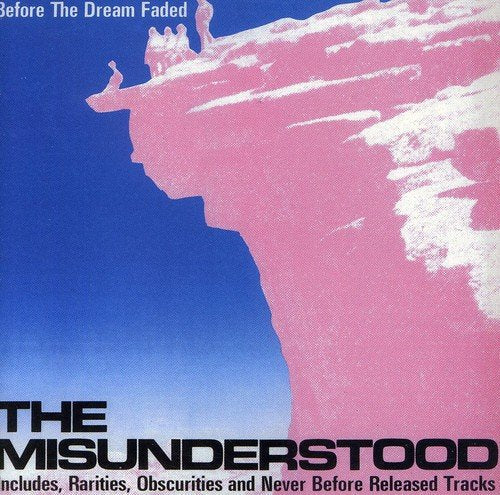 "Album cover with pink cliff and blue sky, titled 'The Misunderstood: Before The Dream Faded'."