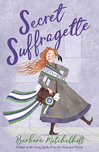 Book cover: illustrated young woman with a “Votes for Women” sash.