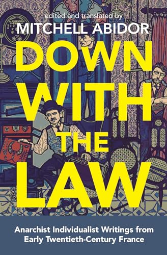 Book cover: “Down With The Law” with illustrated figures in a room.
