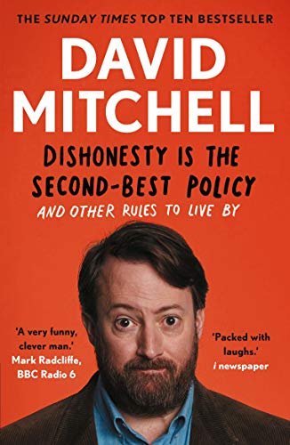 Book cover with author David Mitchell’s portrait and red, white, and blue text.