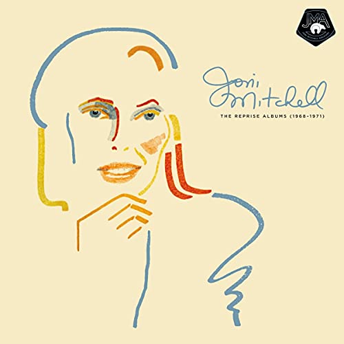 Joni Mitchell album cover: colorful line drawing of a woman’s face.