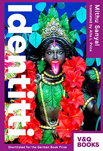 Book cover: statue of Hindu goddess Kali with red flowers.