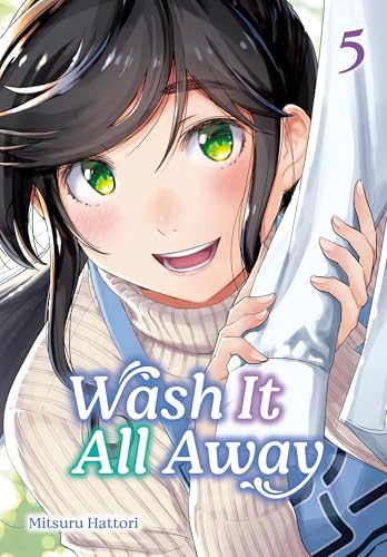 Manga volume cover: young woman with long dark hair smiling, holding fabric.