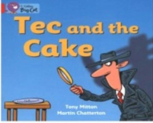 Book cover: detective Tec with magnifying glass, investigating an empty plate.