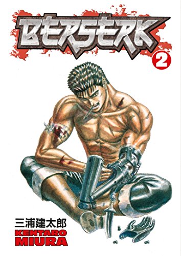 Cover art for Berserk Volume 2 featuring a muscular man with a prosthetic arm.