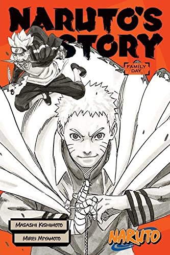 Book cover featuring Naruto Uzumaki and Boruto Uzumaki on an orange background.