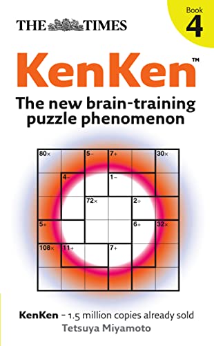 Cover of “The Times KenKen Book 4” with a sample puzzle grid.