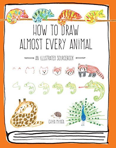 Book cover with hand-drawn animal sketches and the title "How to Draw Almost Every Animal.