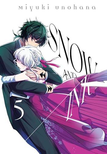 Manga cover: two characters embracing, with bold text "Snow & Ink 5.