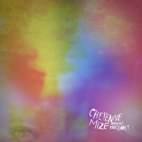 A multicolored, abstract album cover with "Cheyenne Mize - Among The Grey" written on it.