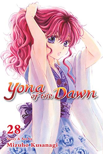 Manga cover: Yona with long pink hair, volume 28.
