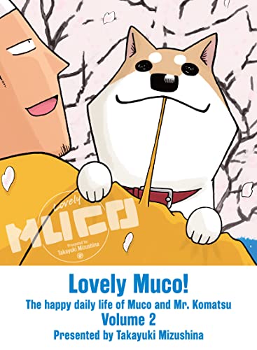 Manga cover featuring a man and a fluffy Shiba Inu dog, Muco.