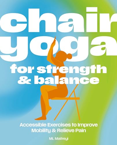 Book cover showing an orange silhouette of a person doing yoga on a chair.