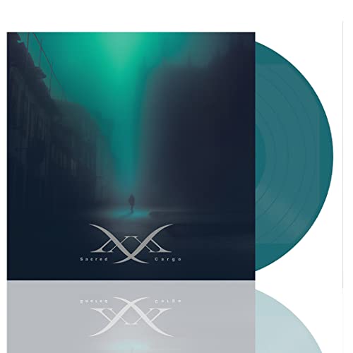 Mmxx - Sacred Cargo vinyl record with teal-colored disc and cover art.