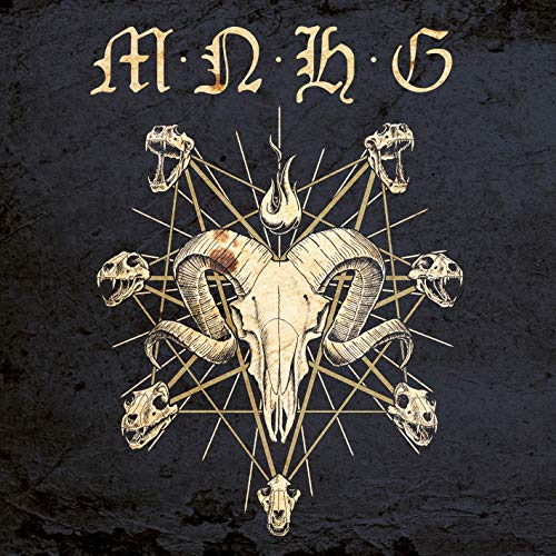 CD cover with ram skull, geometric lines, and flanking animal skulls.
