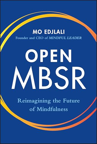 Blue book cover with white text: "Open MBSR" and orange circular design.