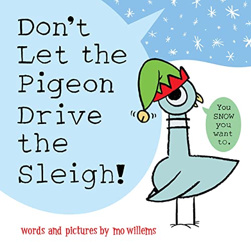 Book cover featuring a pigeon in a Santa hat, pleading with readers.